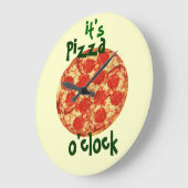 ピザの時計だ ラージ壁時計 (傾斜)