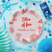 ピザの最初の手描きスライスおもしろい誕生日パーティー ペーパープレート (パーティー)