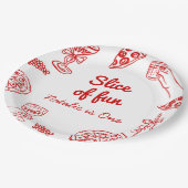 ピザの最初の手描きスライスおもしろい誕生日パーティー ペーパープレート (アングル)