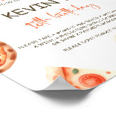 ピザの最初の誕生日パーティー時間カプセルサイン ポスター (角)