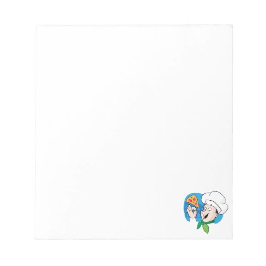 ピザの漫画のシェフ ノートパッド (正面)