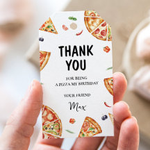 ピザの誕生日ギフトタグ