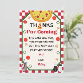 ピザの誕生日パーティーお礼メッセージ サンキューカード (スタンド正面)