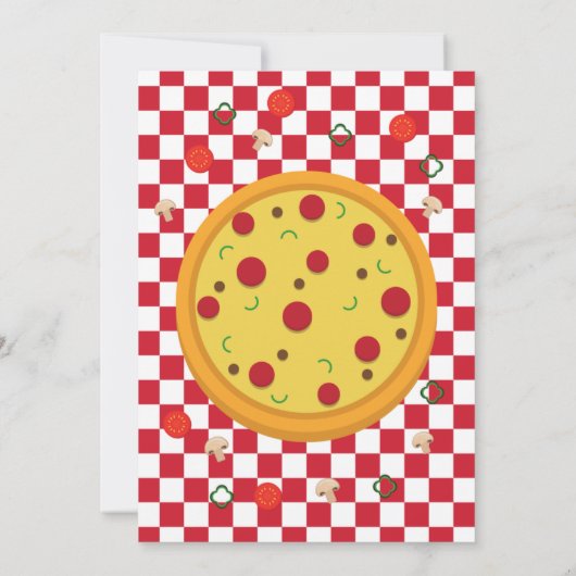 ピザの誕生日パーティーお礼メッセージ サンキューカード (裏面)