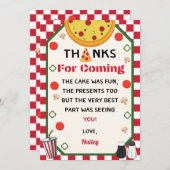 ピザの誕生日パーティーお礼メッセージ サンキューカード (正面/裏面)