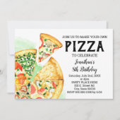 ピザの誕生日パーティーの夏のパーティーを作る 招待状 (正面)