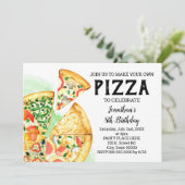 ピザの誕生日パーティーの夏のパーティーを作る 招待状 (スタンド正面)
