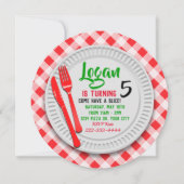 ピザの誕生日パーティー招待状 招待状 (裏面)