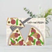 ピザの誕生日パーティー招待状 招待状 (スタンド正面)