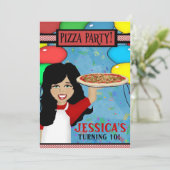 ピザの誕生日パーティー 招待状 (スタンド正面)