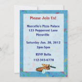 ピザの誕生日パーティー 招待状 (裏面)