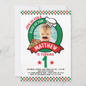 ピザの誕生日パーティー 招待状 (正面)