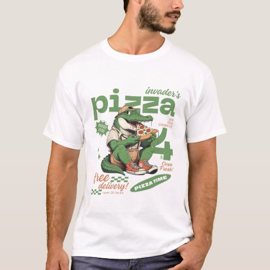 ピザの配達無料 Tシャツ (正面)