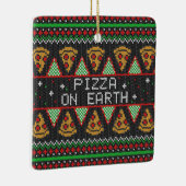ピザの醜いクリスマスセーター セラミックオーナメント (右)