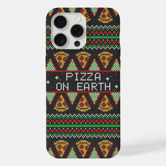ピザの醜いクリスマスセーター iPhoneケース (裏面)