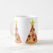 ピザの醜いクリスマスツリーおもしろい コーヒーマグカップ (正面左)
