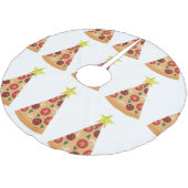 ピザの醜いクリスマスツリーおもしろい ブラッシュドポリエステルツリースカート (アングル)