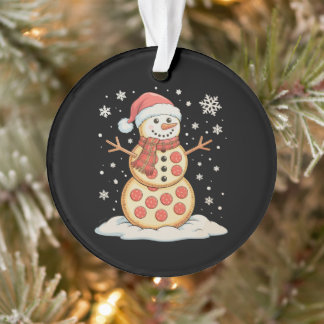 ピザの雪だるまサンタ帽子クリスマスXmasホリデー オーナメント