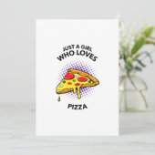 ピザの食べ物が好きな女おもしろいの子イタリアンだけ サンキューカード (スタンド正面)