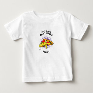 ピザの食べ物が好きな女おもしろいの子イタリアンだけ ベビーTシャツ