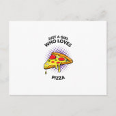 ピザの食べ物が好きな女おもしろいの子イタリアンだけ 案内ポストカード (正面)