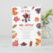 ピザのBBQソース ベビーシャワー 招待状 (スタンド正面)