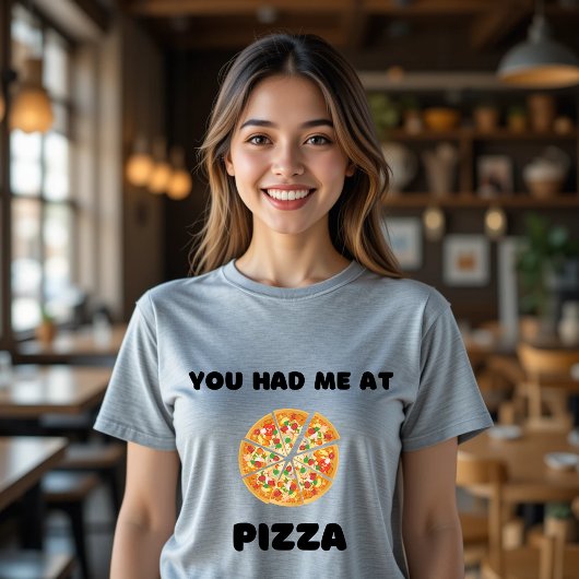 ピザのTシャツの食べ物を食べおもしろいた Tシャツ