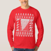 ピザはクリスマスを揺すります Tシャツ (正面)