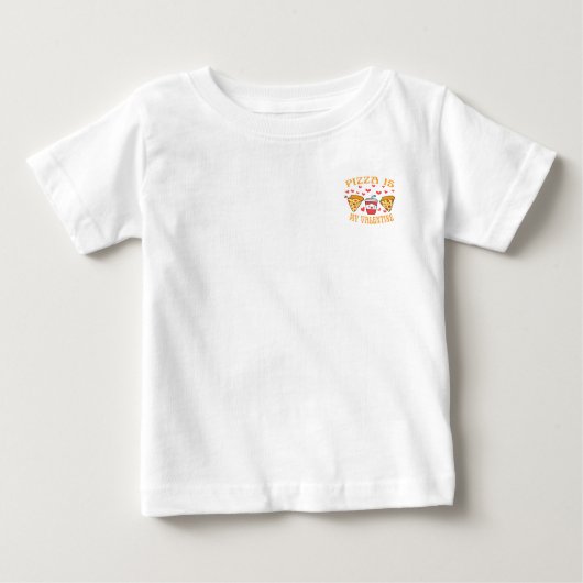 ピザはバレンタインデーのかわいいバレンタインデー ベビーTシャツ (正面)
