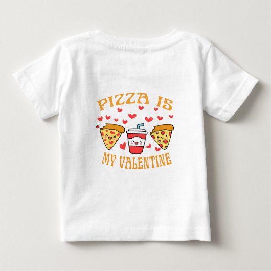 ピザはバレンタインデーのかわいいバレンタインデー ベビーTシャツ (裏面)