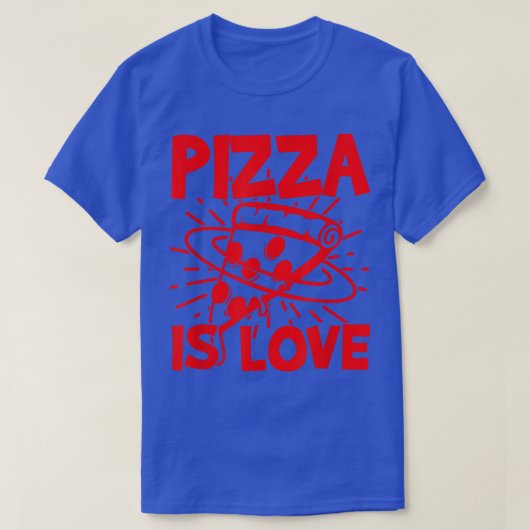 ピザはバレンタインDの愛ピザ愛好家アパレル Tシャツ (デザイン正面)