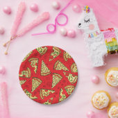 ピザはパターンをスライスします ペーパープレート (パーティー)