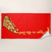 ピザはベストです ビーチタオル (正面)