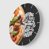 ピザは人々を台所に連やる気を起こさせる結する ラージ壁時計 (傾斜)