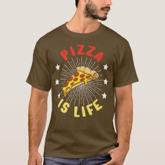 ピザは人生のファストフード好きおもしろいピザ好き Tシャツ
