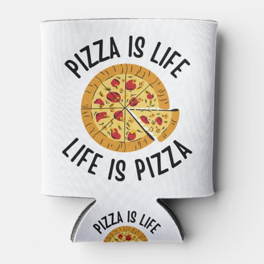 ピザは人生はピザおもしろい 缶クーラー (正面)