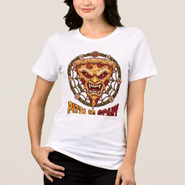 ピザは怖いサマーホラー ピザ グラフィックTシャツ トライブレンドTシャツ