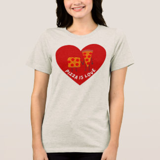 ピザは愛 かわいい カワイイ ピザ カップル 女性 トライブレンドＴシャツ