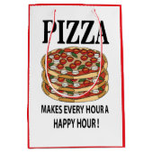 ピザは毎時を幸せな時間のピザにする ミディアムペーパーバッグ (正面)