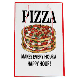 ピザは毎時を幸せな時間のピザにする ミディアムペーパーバッグ