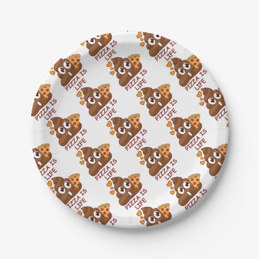 ピザは生命ウンチEmojiです ペーパープレート (正面)