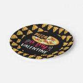 ピザは私のバレンタインおもしろいパーティー ペーパープレート (アングル)