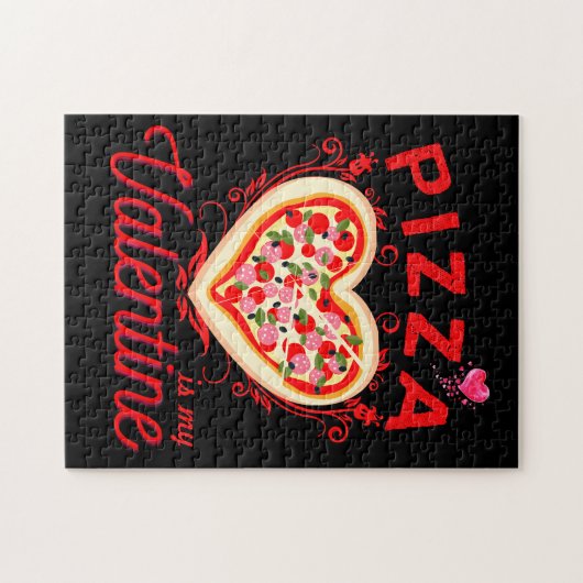 ピザは私のバレンタインデーおもしろいのバレンタインデー ジグソーパズル (横)