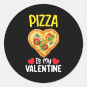 ピザは私のバレンタインデーの食おもしろい物好き ラウンドシール (正面)