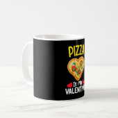 ピザは私のバレンタインデー 楽しい食べ物好き コーヒーマグカップ (正面左)