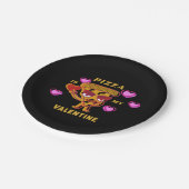 ピザは私のバレンタインハートラブユーモア ペーパープレート (アングル)