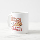 ピザは私のバレンタイン コーヒーマグカップ (正面左)