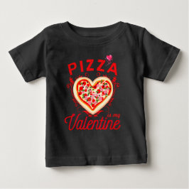 ピザは私のバレンタイン バレンタインデーにぴったりな面白いデザイン ベビーTシャツ