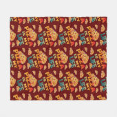 ピザは私の人生だ フリースブランケット (正面(横))