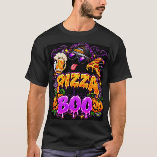 ピザは私の彼氏 ゴースト 怖可愛いハロウィン Tシャツ